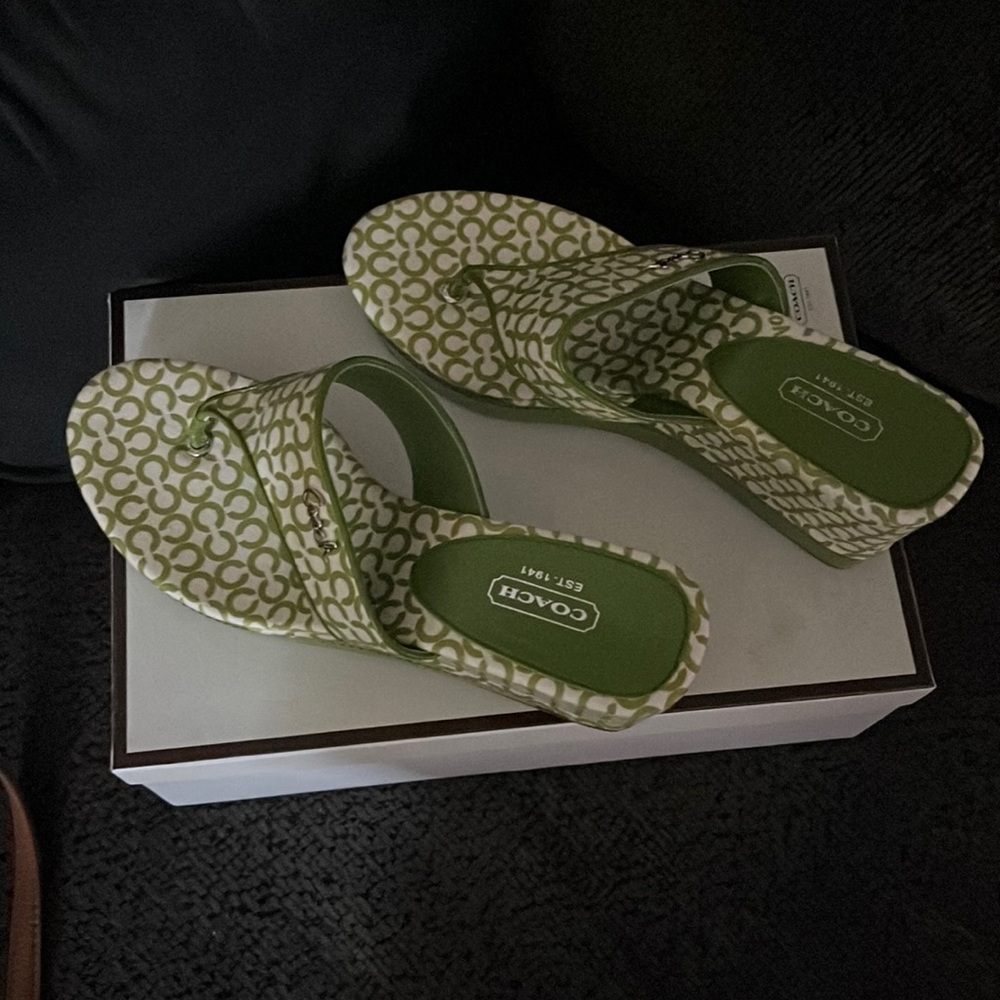 Green Coach Wedges size 8.5 Never worn ***Holiday Sale**